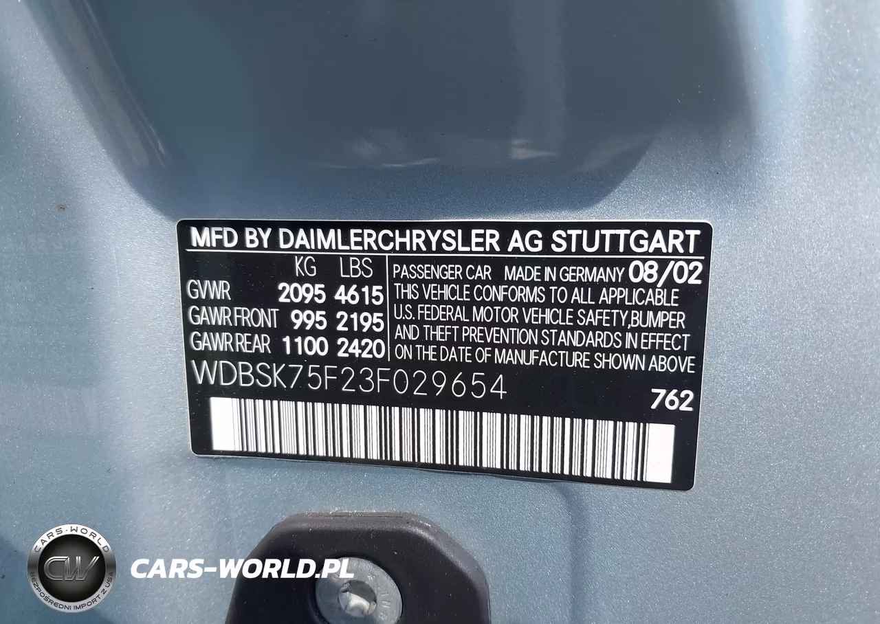 2003 Mercedes-Benz Sl 500 VIN:WDBSK75F23F029654 - 9