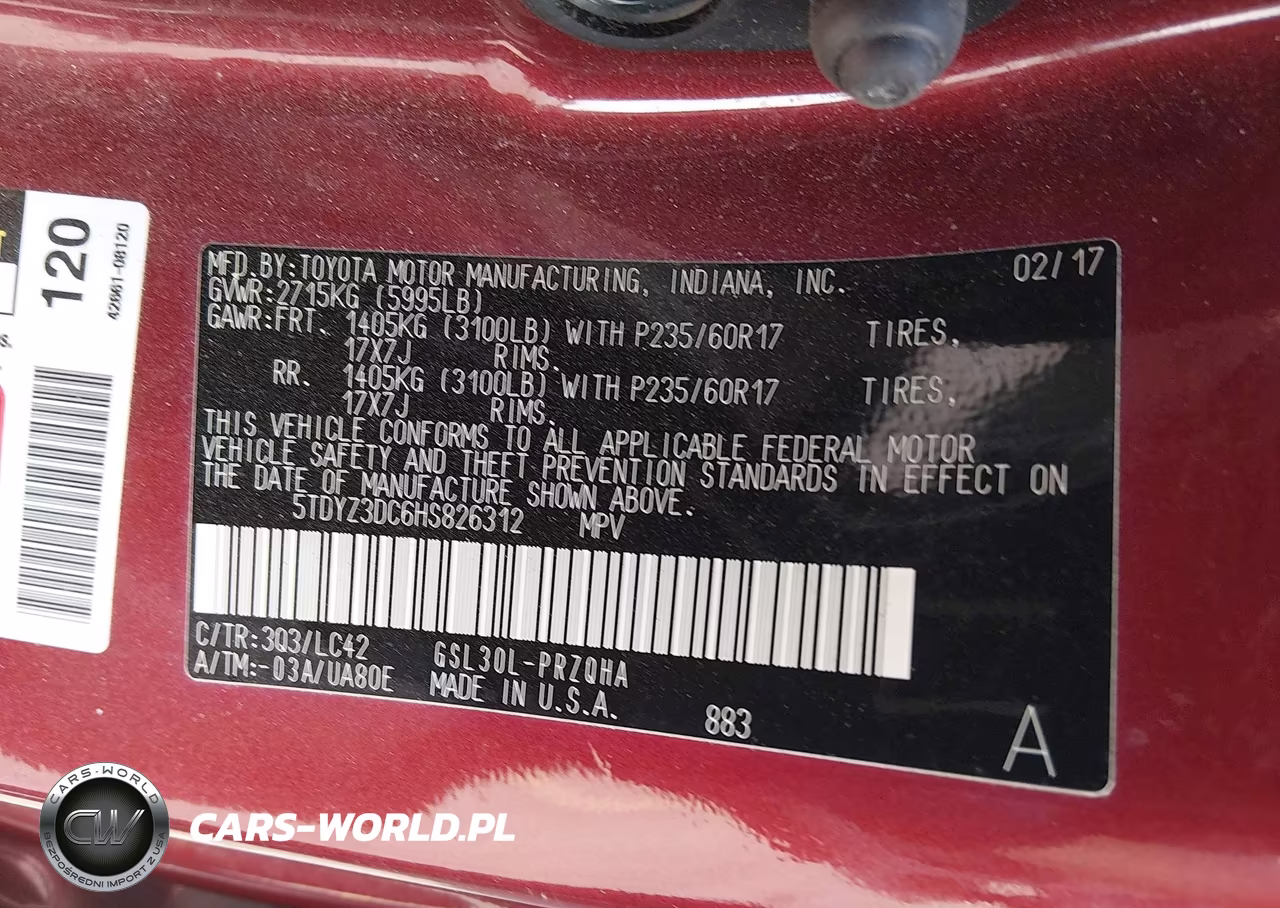 2017 Toyota Sienna Xle Premium 8 Passenger VIN:5TDYZ3DC6HS826312 - 9