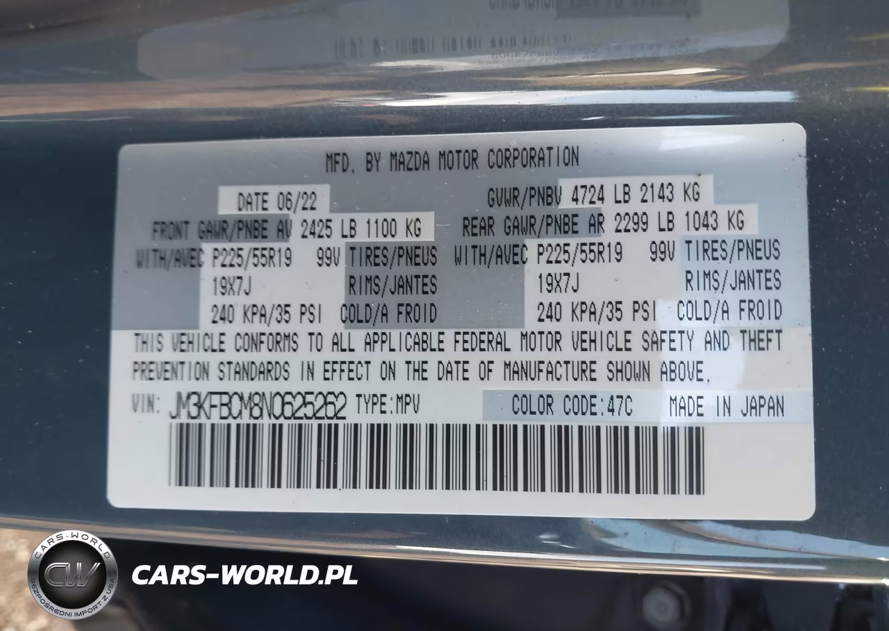 2022 Mazda Cx-5 2.5 S Carbon Edition VIN:JM3KFBCM8N0625262 - 9