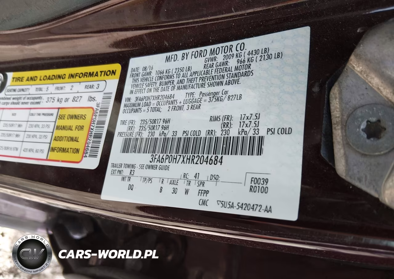 2017 Ford Fusion Se VIN:3FA6P0H7XHR204684 - 9