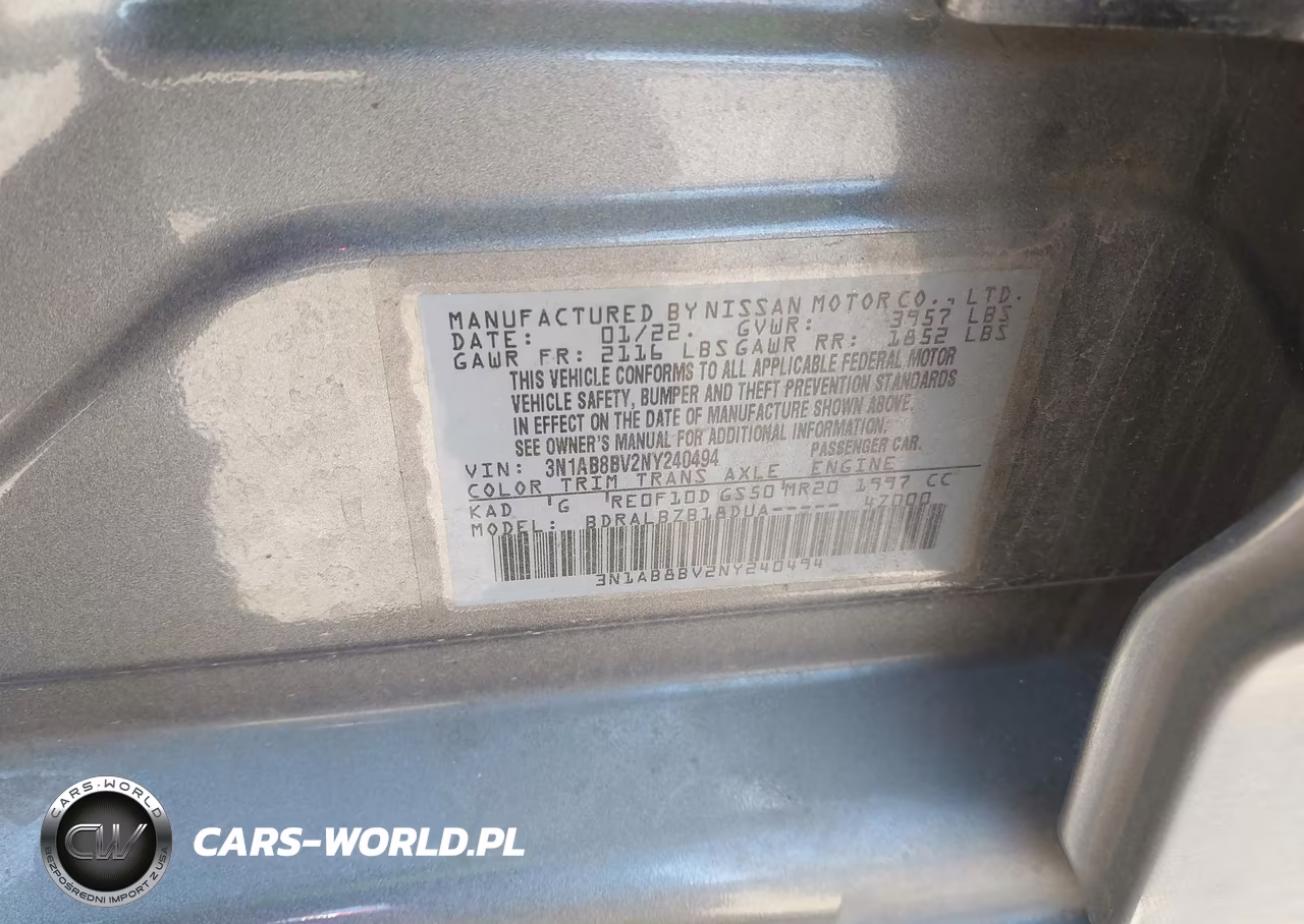 2022 Nissan Sentra S Xtronic Cvt VIN:3N1AB8BV2NY240494 - 9