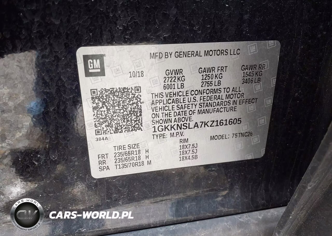 2019 GMC Acadia Sle-2 VIN:1GKKNSLA7KZ161605 - 9
