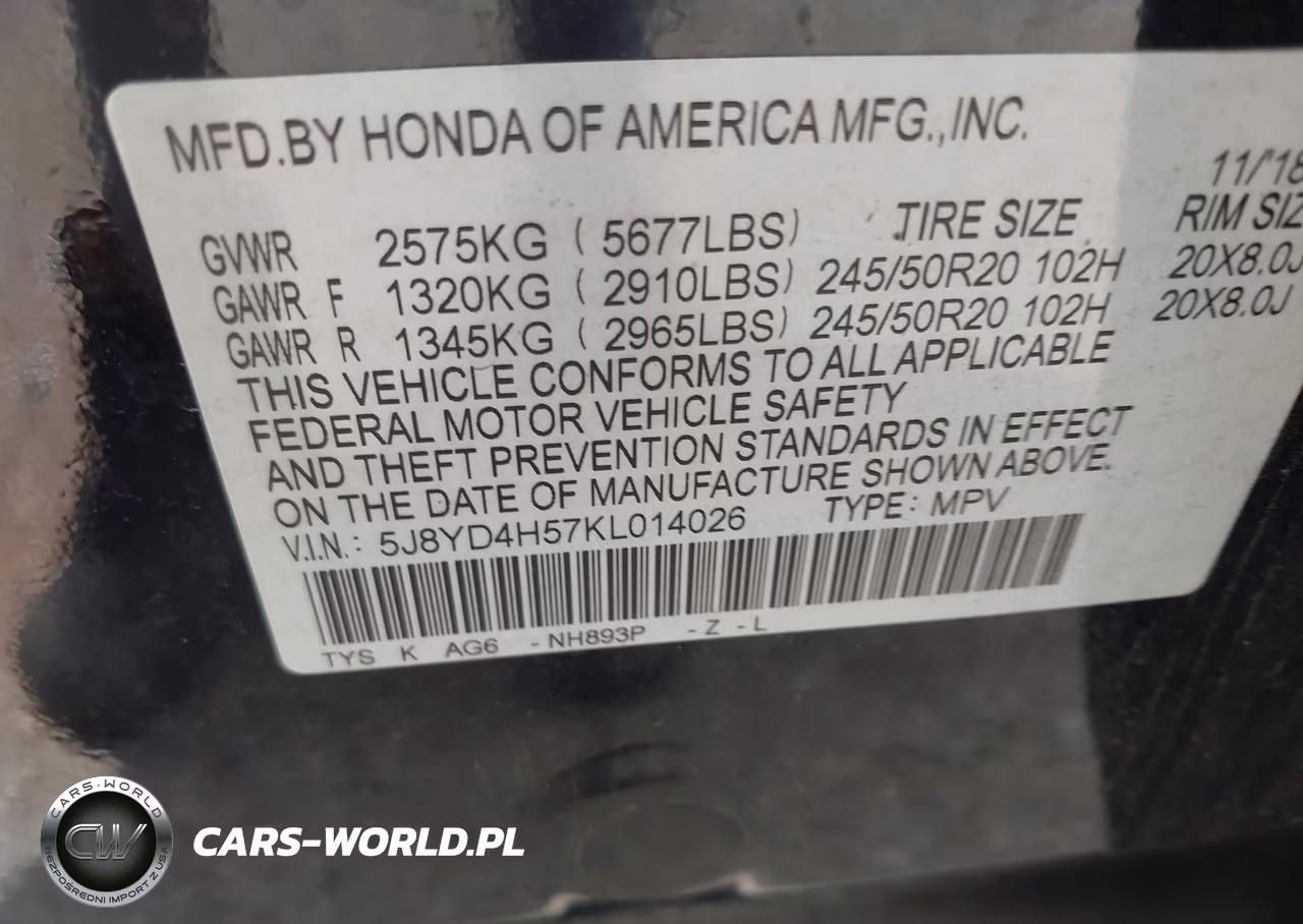 2019 Acura Mdx Tech Pkg VIN:5J8YD4H57KL014026 - 9