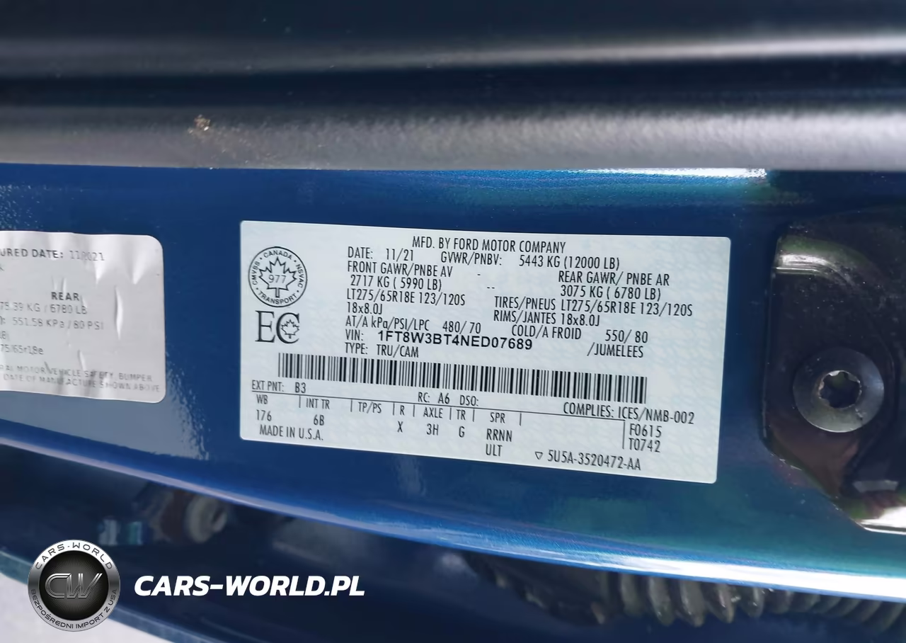 2022 Ford F-350 Lariat VIN:1FT8W3BT4NED07689 - 9