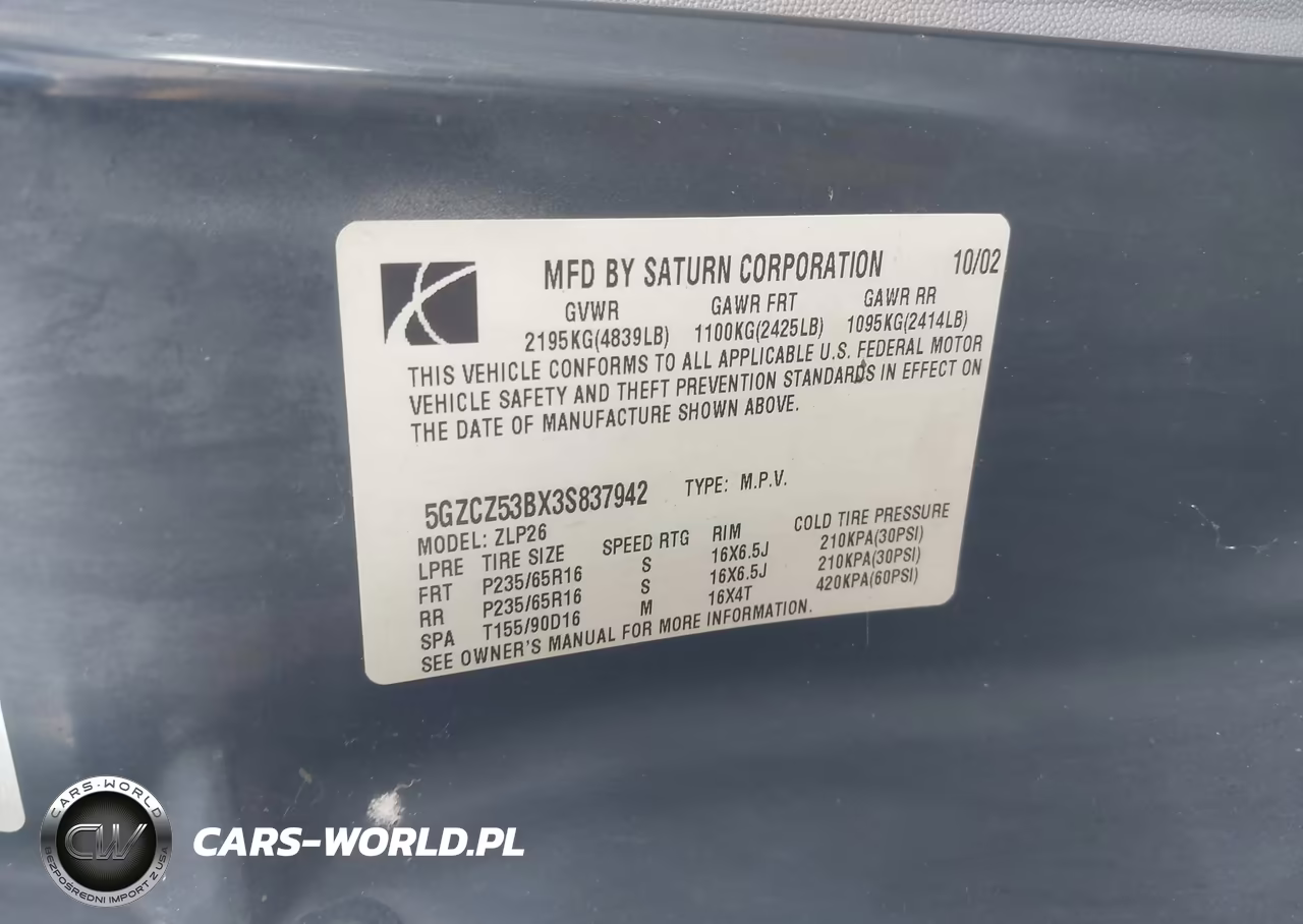 2003 Saturn Vue V6 VIN:5GZCZ53BX3S837942 - 9