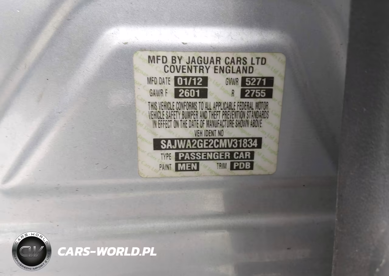 2012 Jaguar Xj Xjl Supercharged VIN:SAJWA2GE2CMV31834 - 9