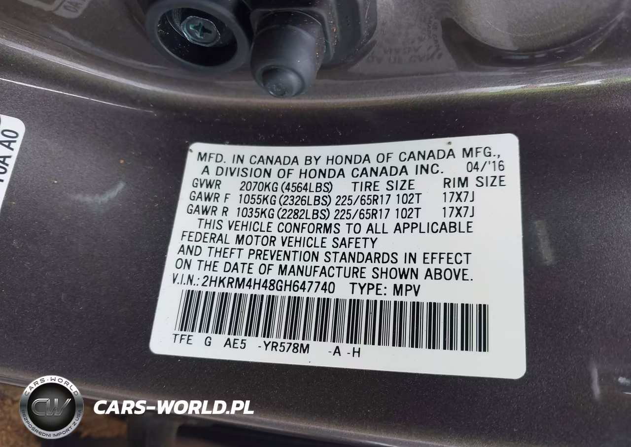 2016 Honda Cr-V Se VIN:2HKRM4H48GH647740 - 9