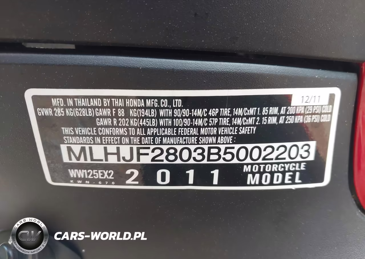 2011 Honda Pcx VIN:MLHJF2803B5002203 - 10