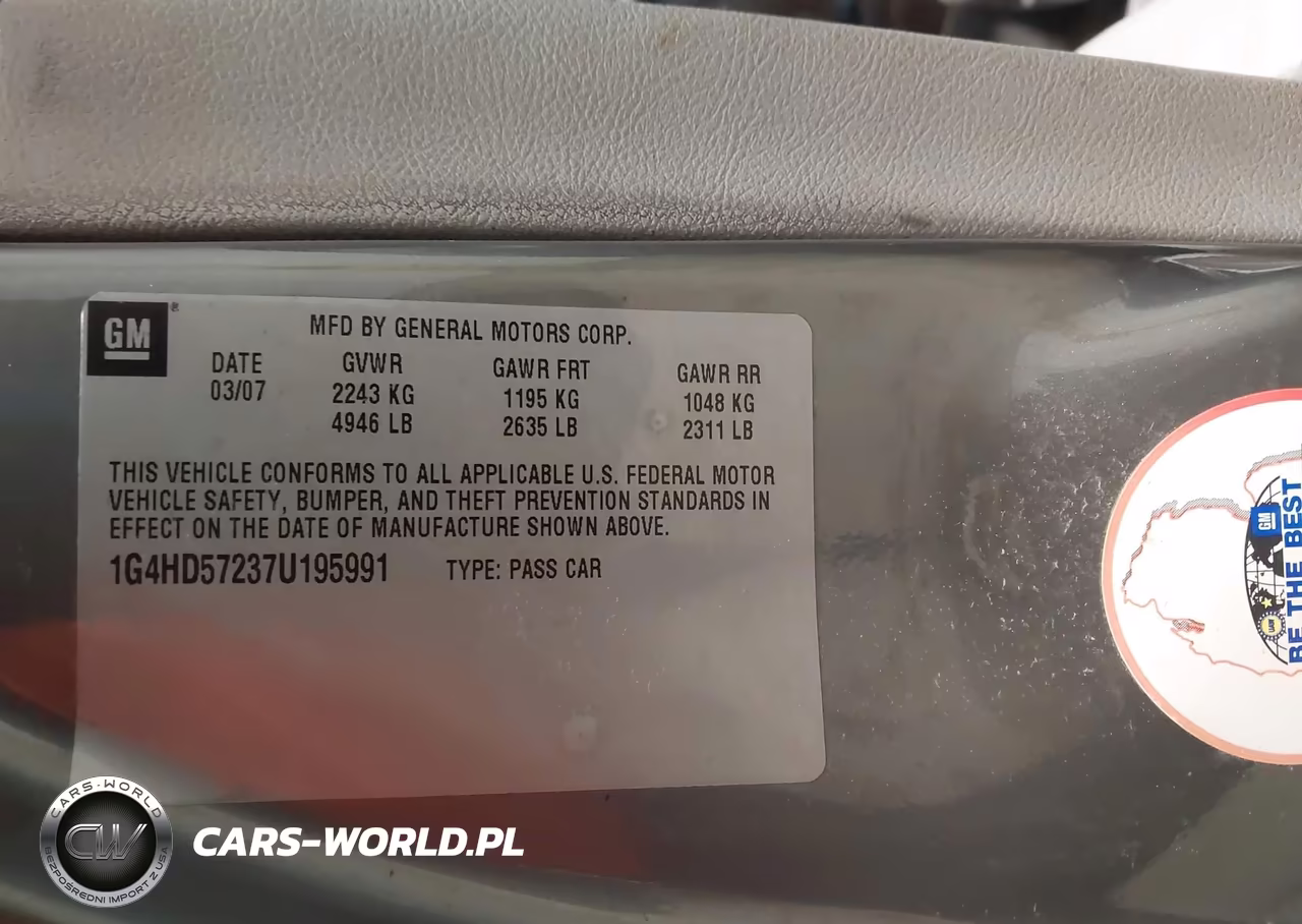 2007 Buick Lucerne Cxl VIN:1G4HD57237U195991 - 9