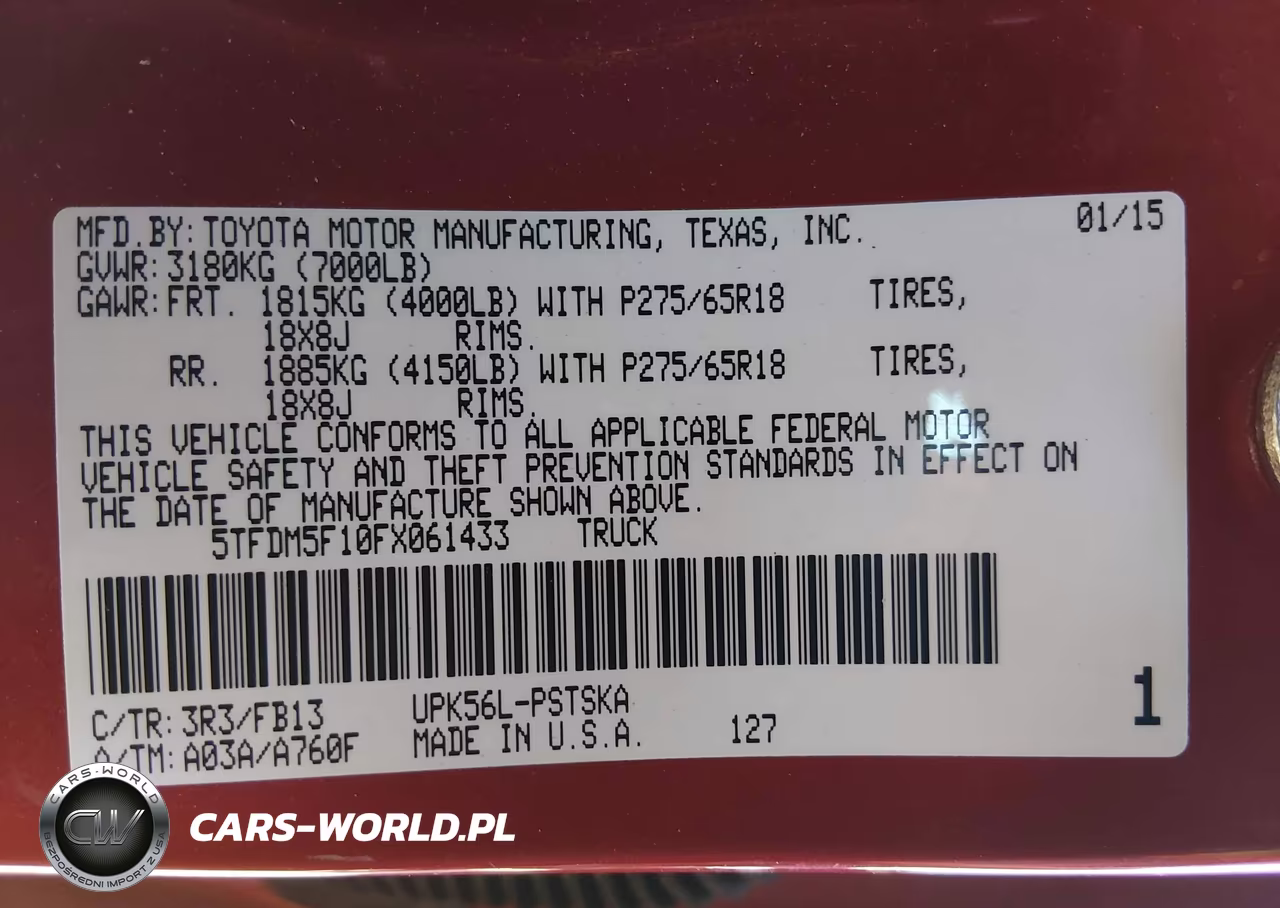 2015 Toyota Tundra Sr5 4.6L V8 VIN:5TFDM5F10FX061433 - 9