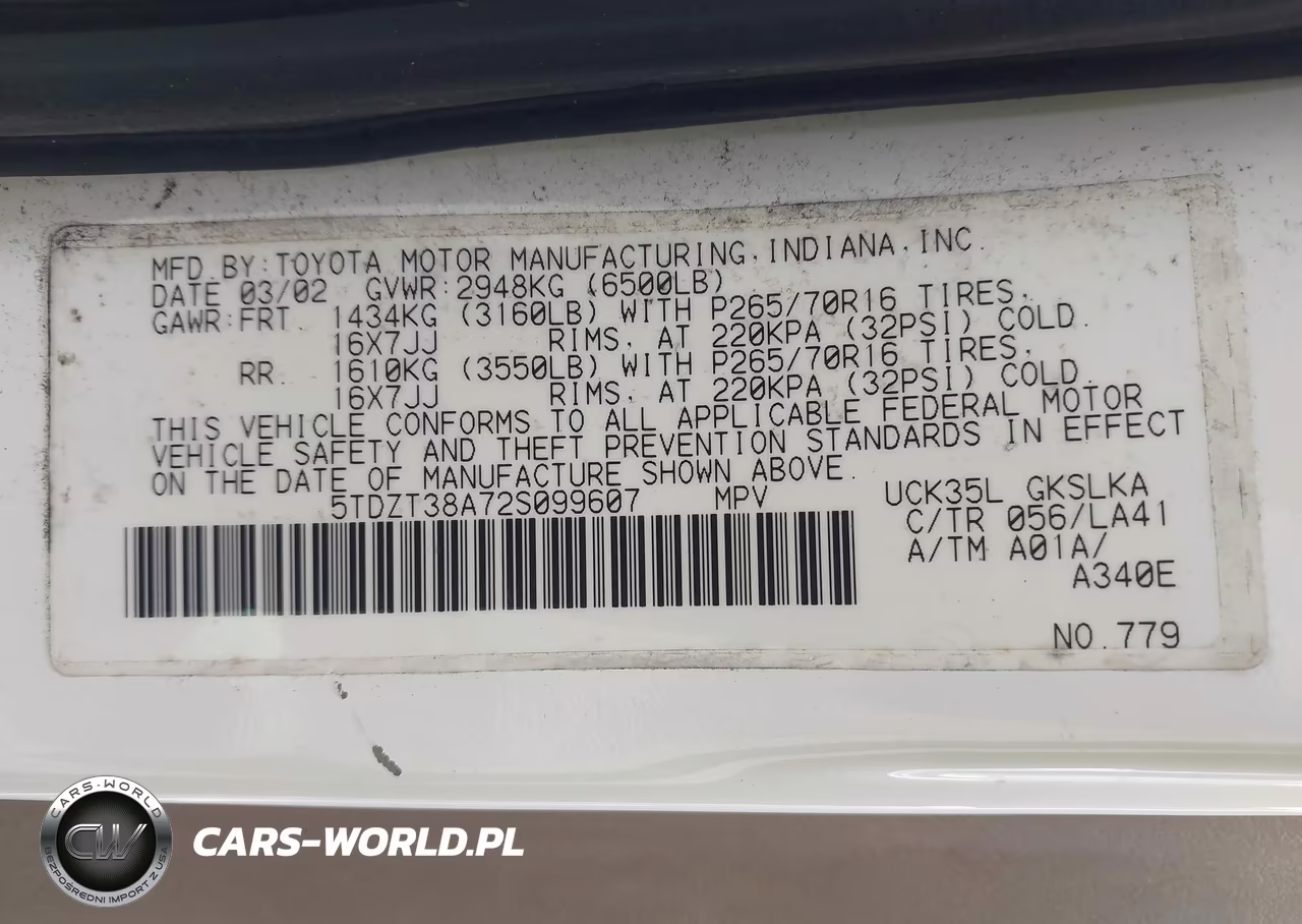 2002 Toyota Sequoia Limited V8 VIN:5TDZT38A72S099607 - 9