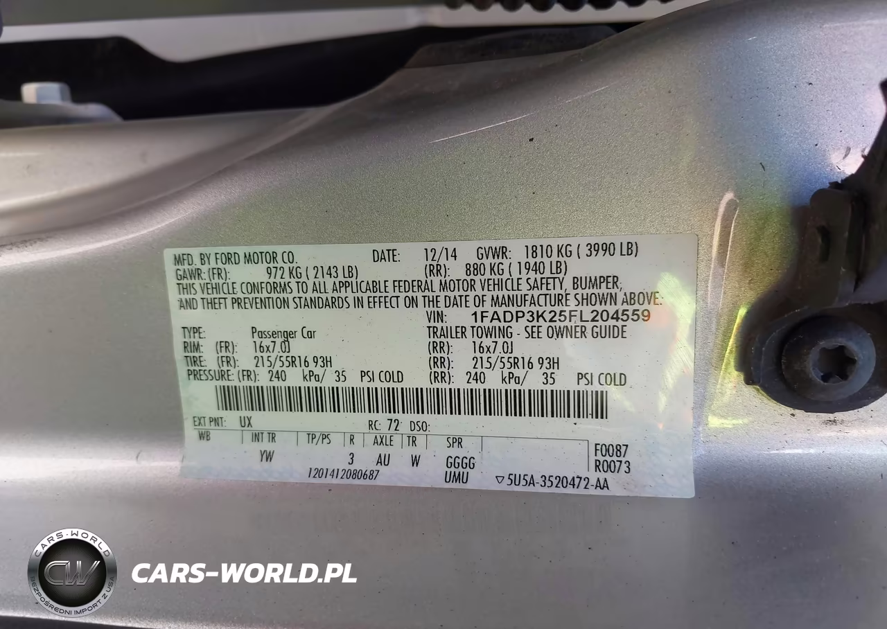 2015 Ford Focus Se VIN:1FADP3K25FL204559 - 9
