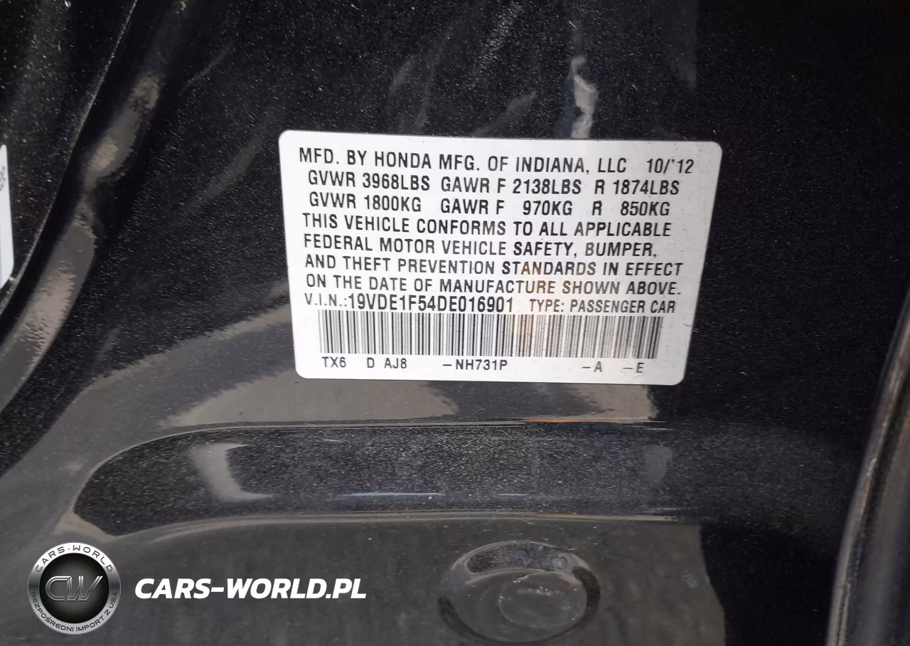 2013 Acura Ilx 2.0L VIN:19VDE1F54DE016901 - 9