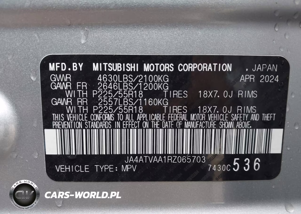 2024 Mitsubishi Eclipse Cross Le S-Awc VIN:JA4ATVAA1RZ065703 - 9