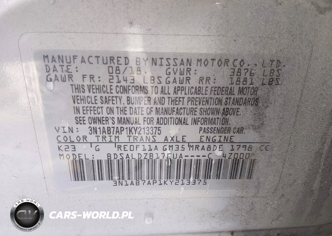 2019 Nissan Sentra Sv VIN:3N1AB7AP1KY213375 - 9