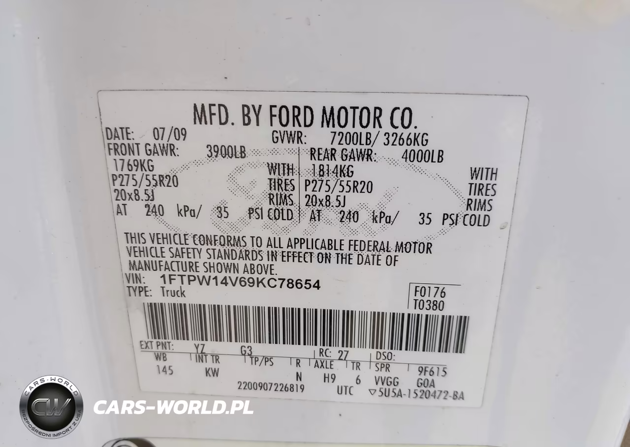 2009 Ford F-150 Fx4-King Ranch-Lariat-Platinum-Xl-Xlt VIN:1FTPW14V69KC78654 - 9
