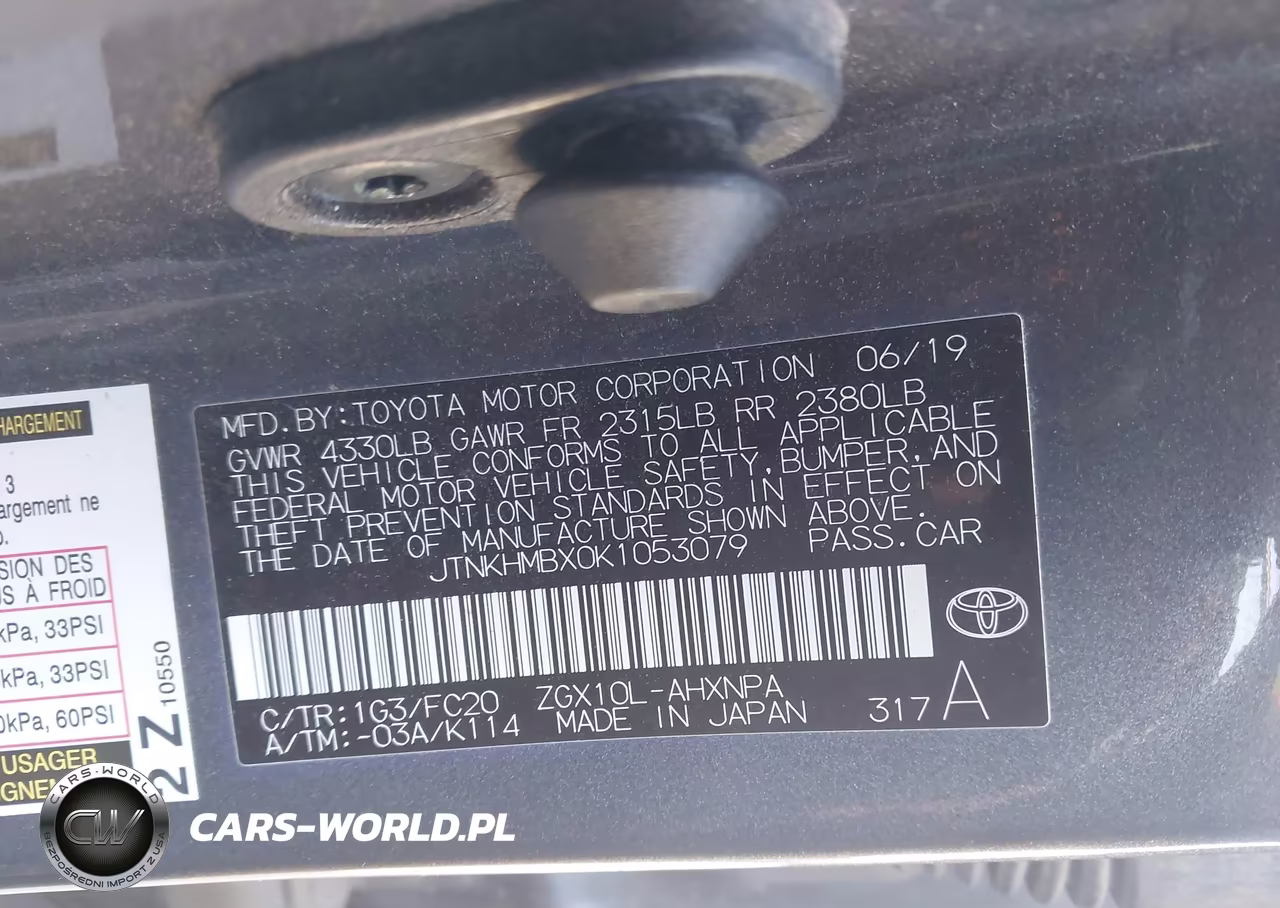 2019 Toyota C-Hr Le VIN:JTNKHMBX0K1053079 - 9