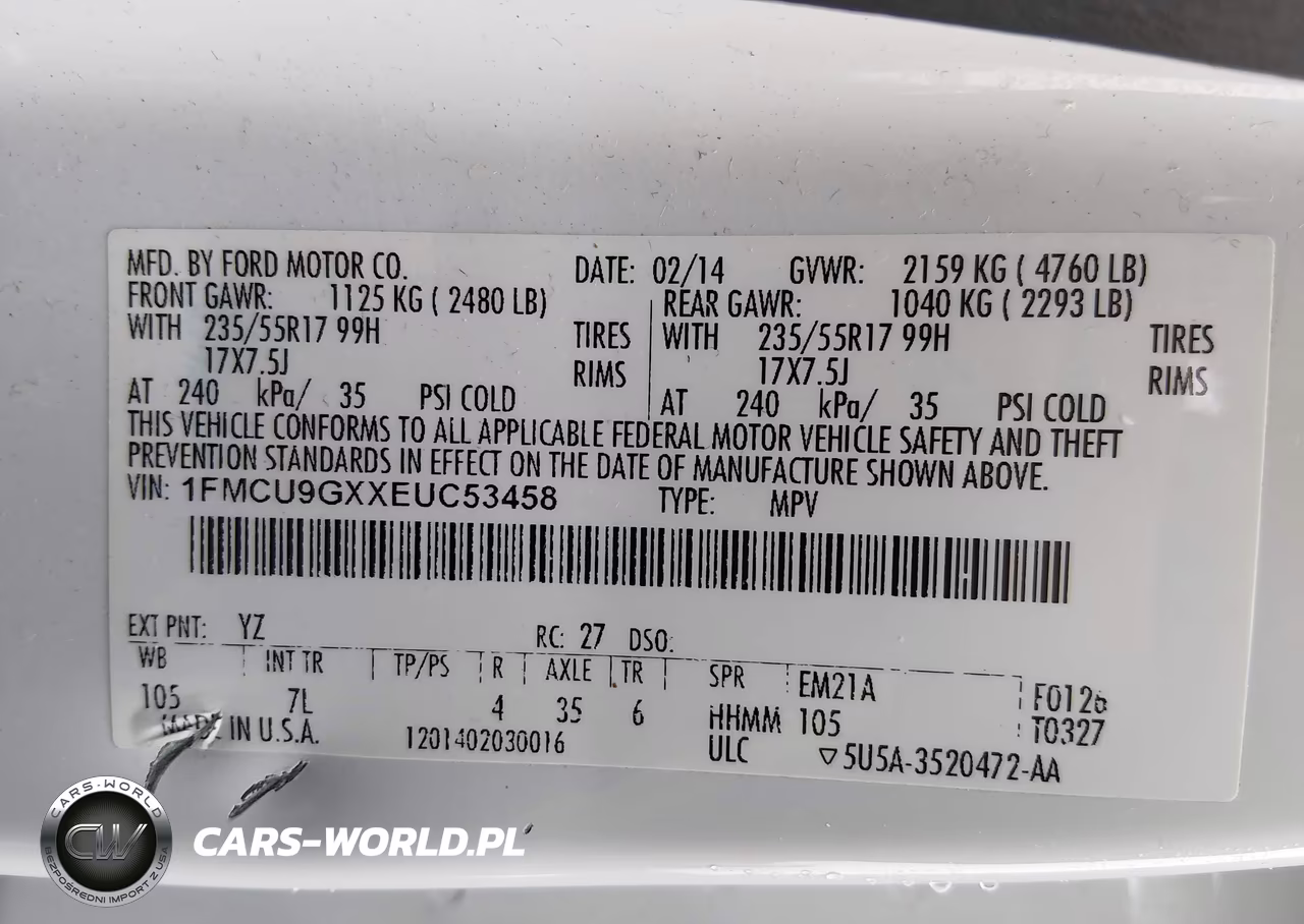 2014 Ford Escape Se VIN:1FMCU9GXXEUC53458 - 9