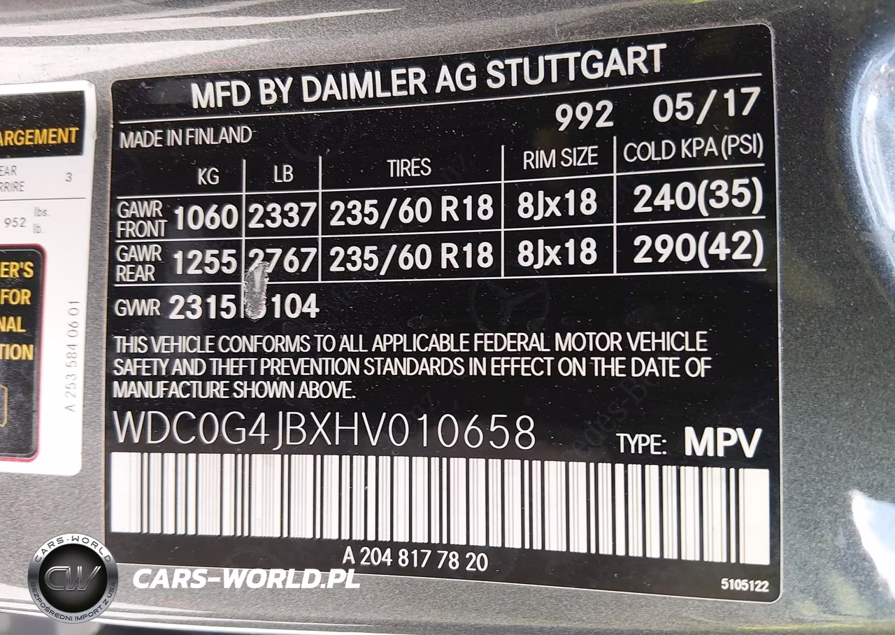 2017 Mercedes-Benz Glc 300 VIN:WDC0G4JBXHV010658 - 9