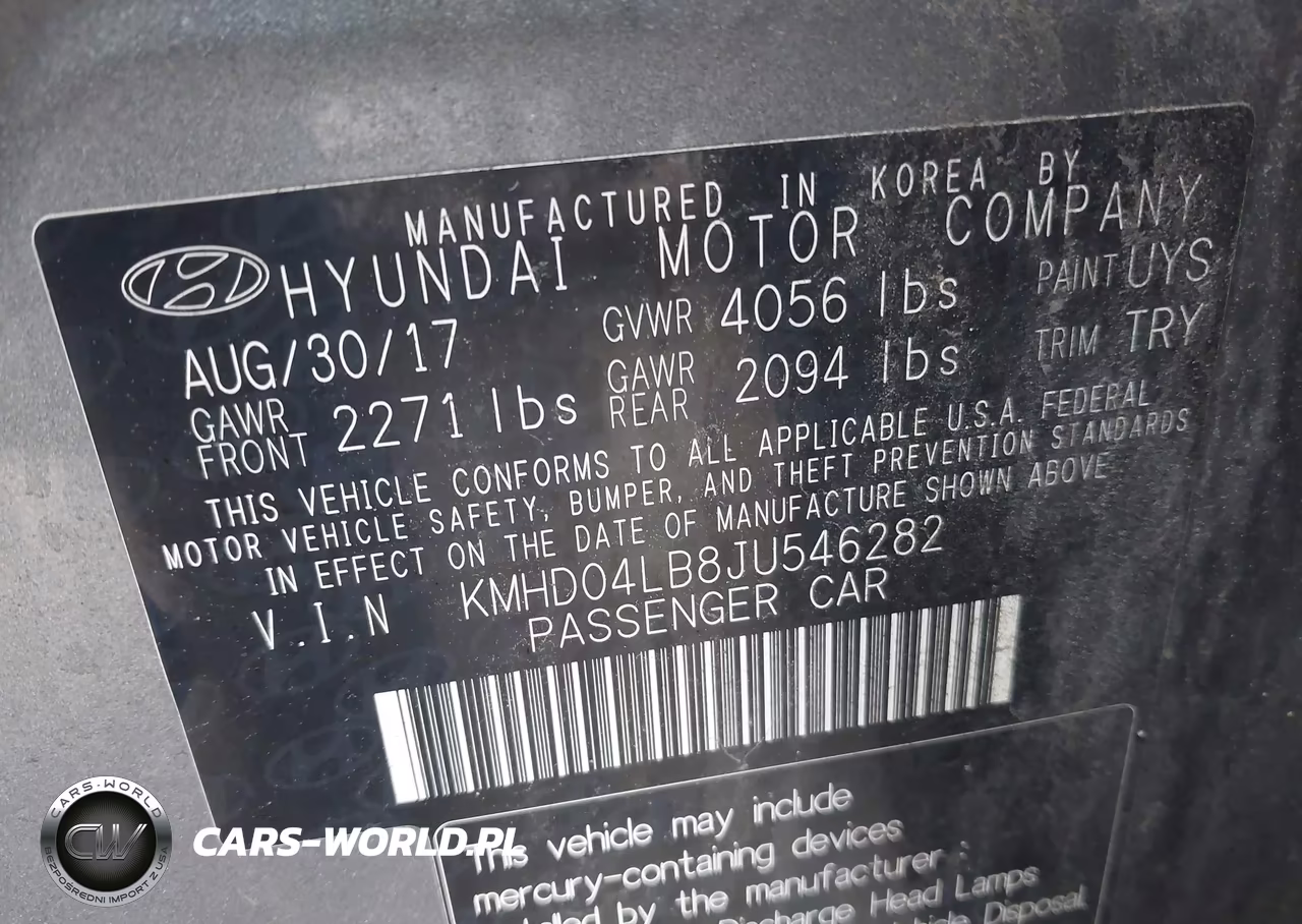 2018 Hyundai Elantra Sport VIN:KMHD04LB8JU546282 - 9