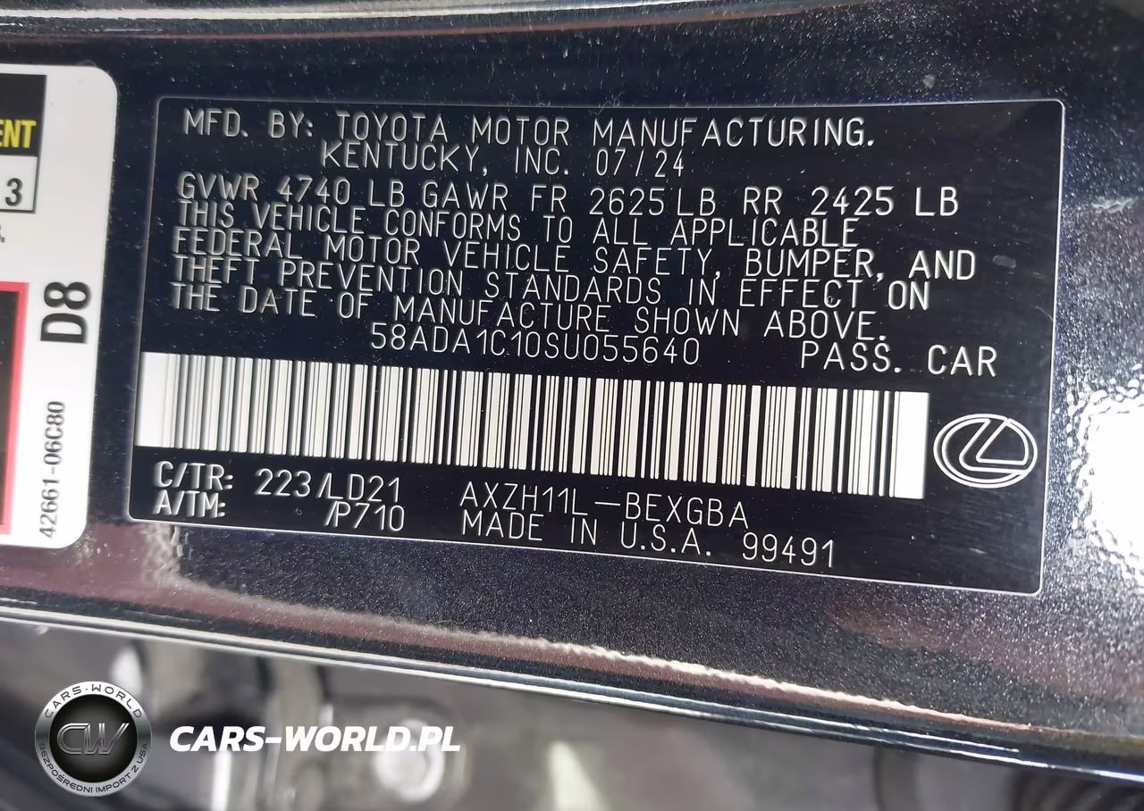 2025 Lexus Es 300H VIN:58ADA1C10SU055640 - 9