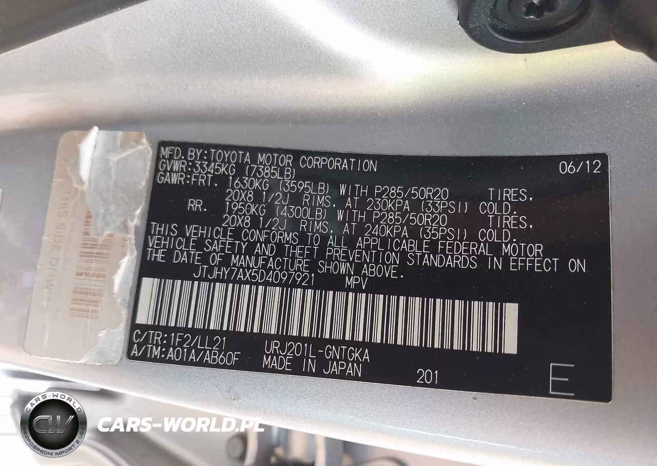 2013 Lexus Lx 570 VIN:JTJHY7AX5D4097921 - 9