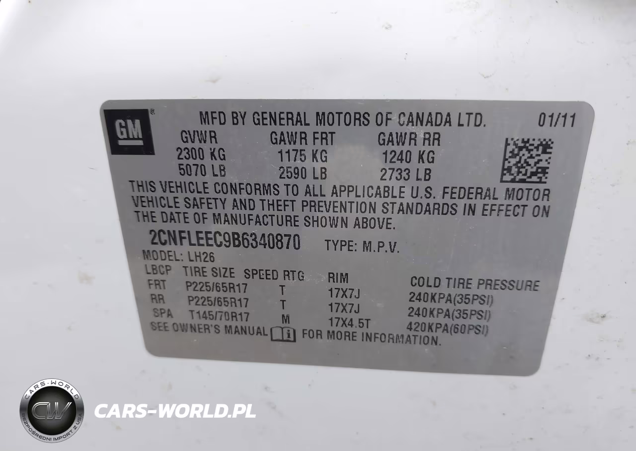 2011 Chevrolet Equinox 1Lt VIN:2CNFLEEC9B6340870 - 9