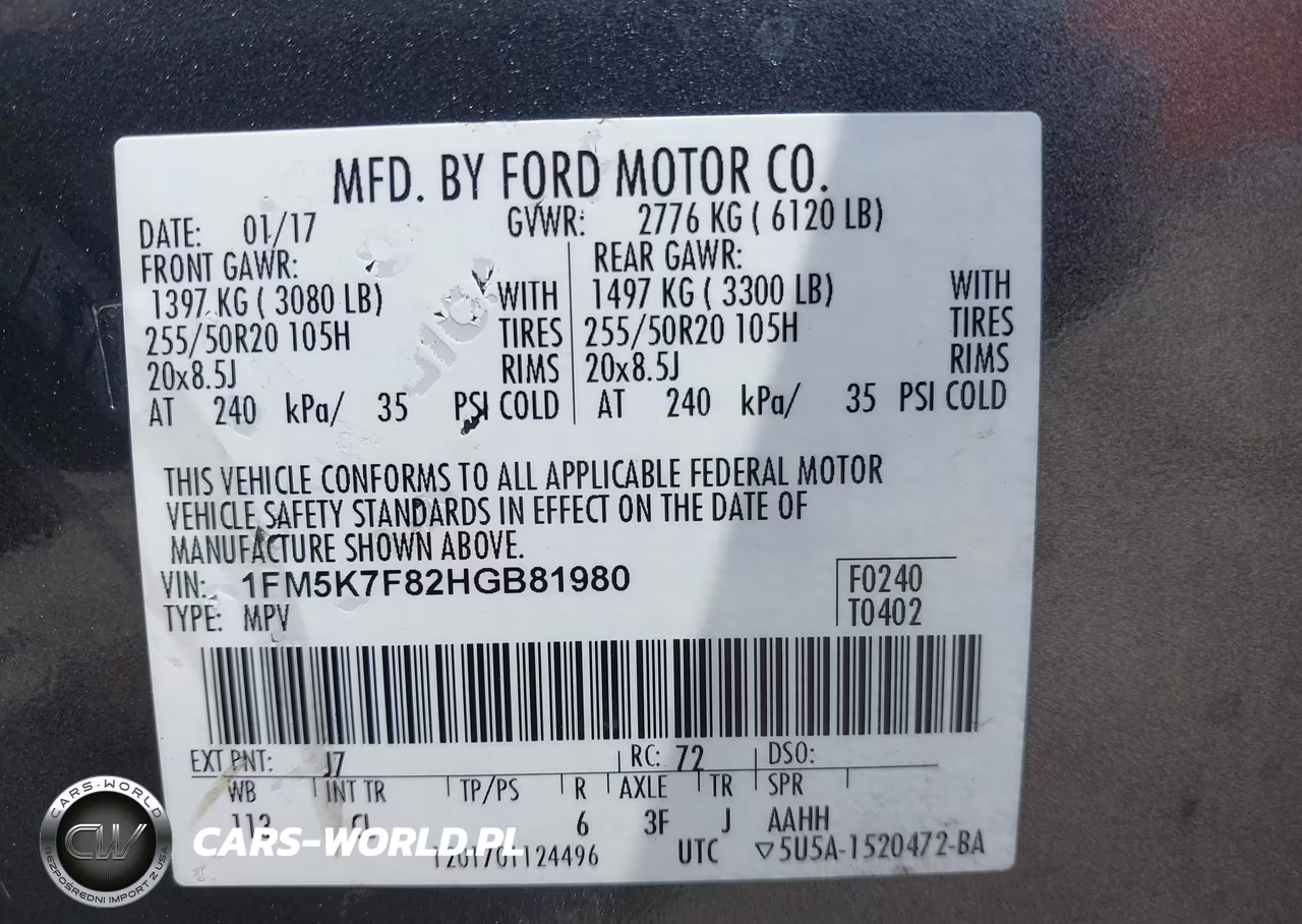 2017 Ford Explorer Limited VIN:1FM5K7F82HGB81980 - 9