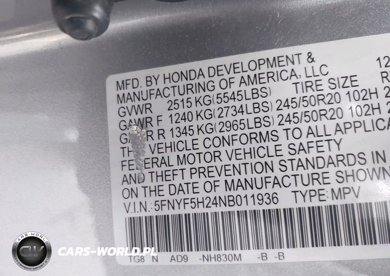 2022 Honda Pilot 2Wd Special Edition VIN:5FNYF5H24NB011936 - 9
