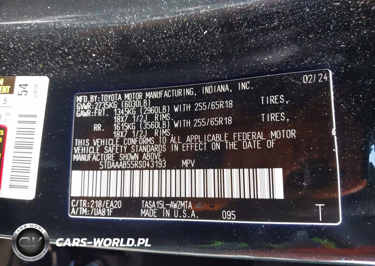 2024 Toyota Grand Highlander Xle VIN:5TDAAAB55RS043193 - 9