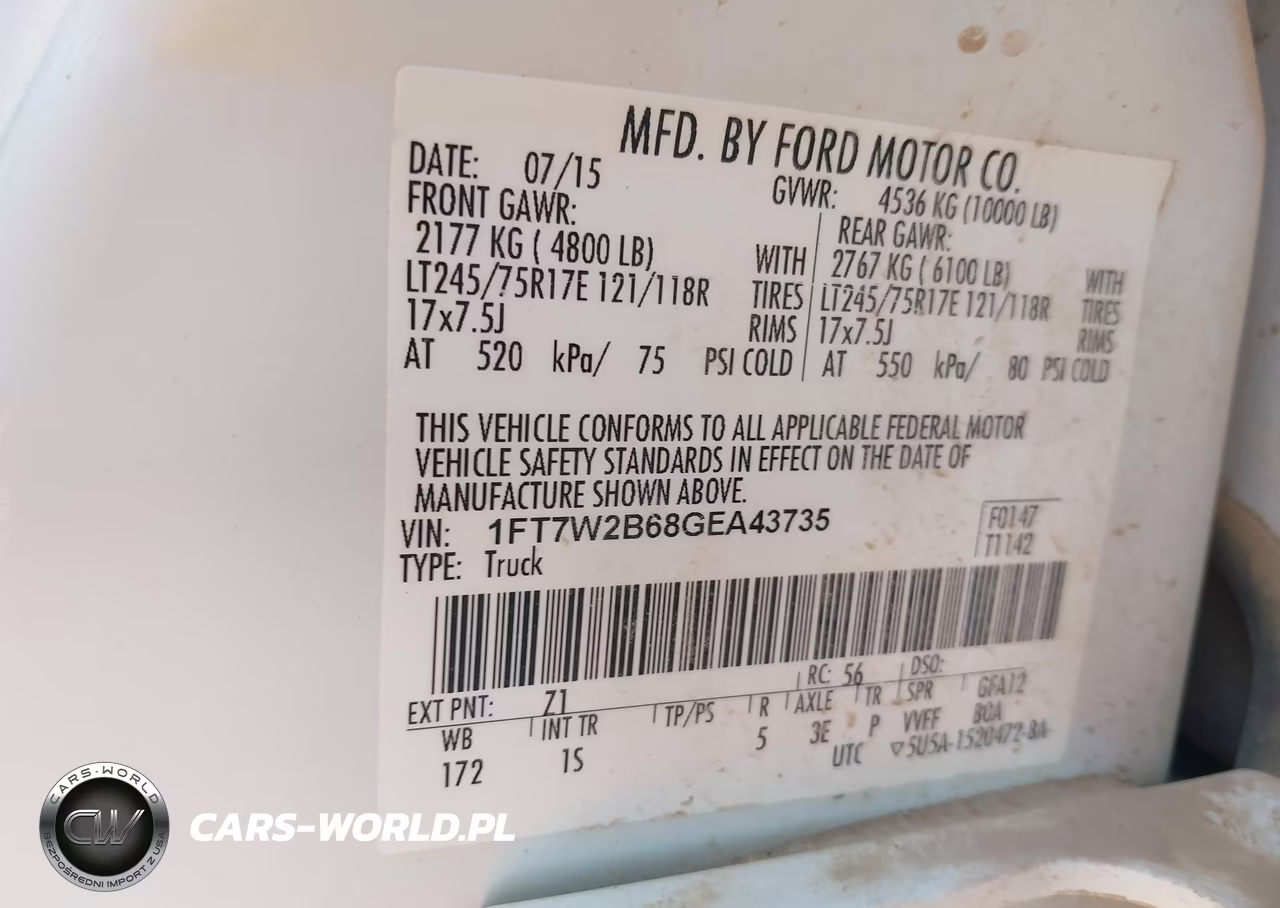 2016 Ford F-250 Xl VIN:1FT7W2B68GEA43735 - 9