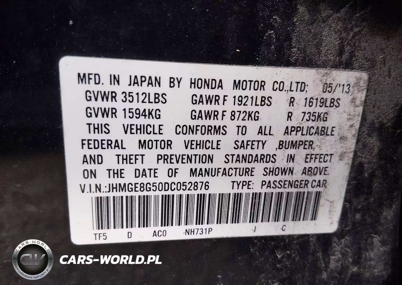 2013 Honda Fit Sport VIN:JHMGE8G50DC052876 - 9