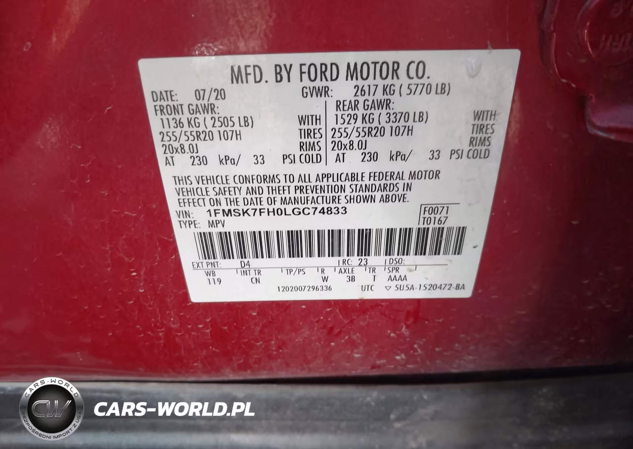 2020 Ford Explorer Limited VIN:1FMSK7FH0LGC74833 - 9