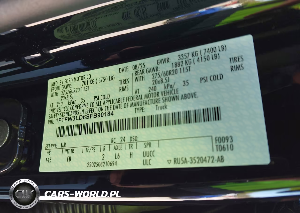 2025 Ford F-150 Xlt VIN:1FTFW3LD6SFB90184 - 9