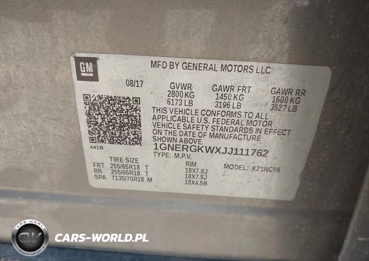 2018 Chevrolet Traverse 1Lt VIN:1GNERGKWXJJ111762 - 9