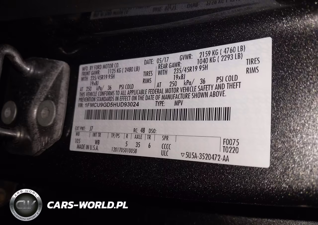 2017 Ford Escape Se VIN:1FMCU9GD5HUD93024 - 9