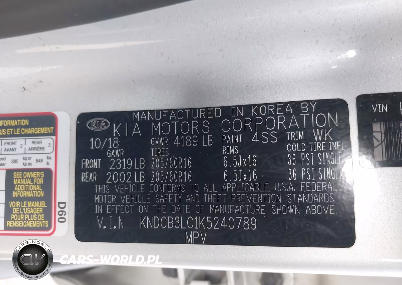 2019 Kia Niro Lx VIN:KNDCB3LC1K5240789 - 9
