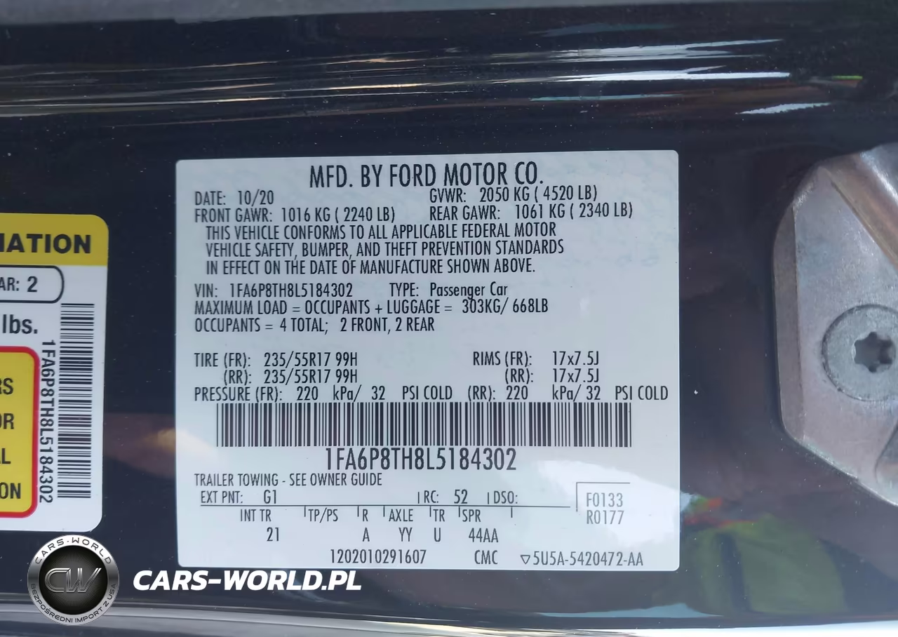 2020 Ford Mustang Ecoboost Fastback VIN:1FA6P8TH8L5184302 - 9