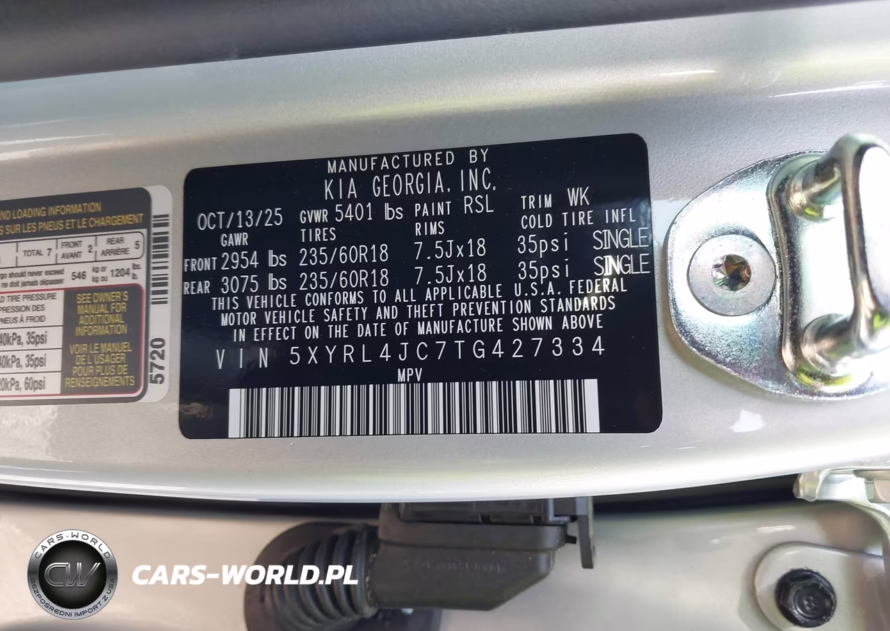 2026 Kia Sorento S VIN:5XYRL4JC7TG427334 - 9