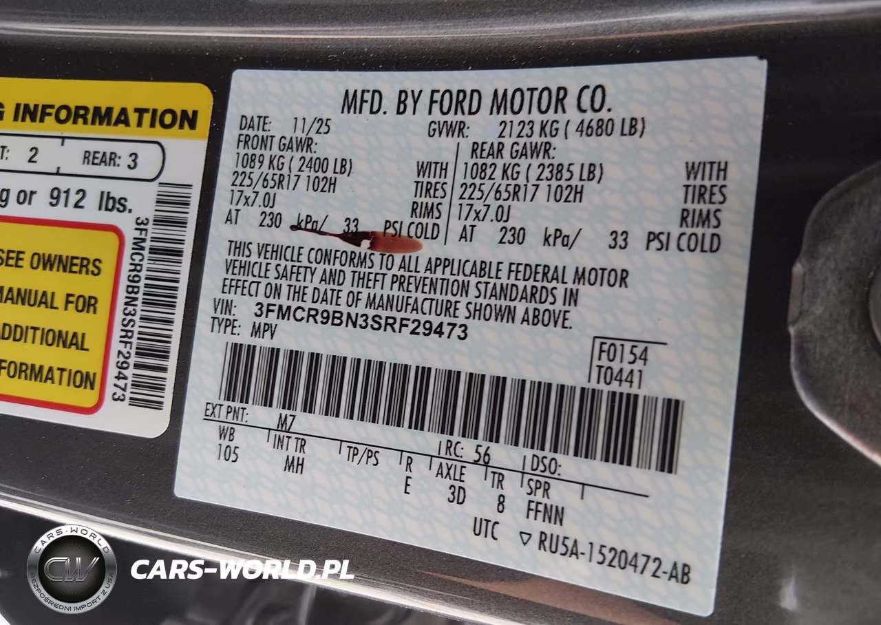 2025 Ford Bronco Sport Big Bend VIN:3FMCR9BN3SRF29473 - 9