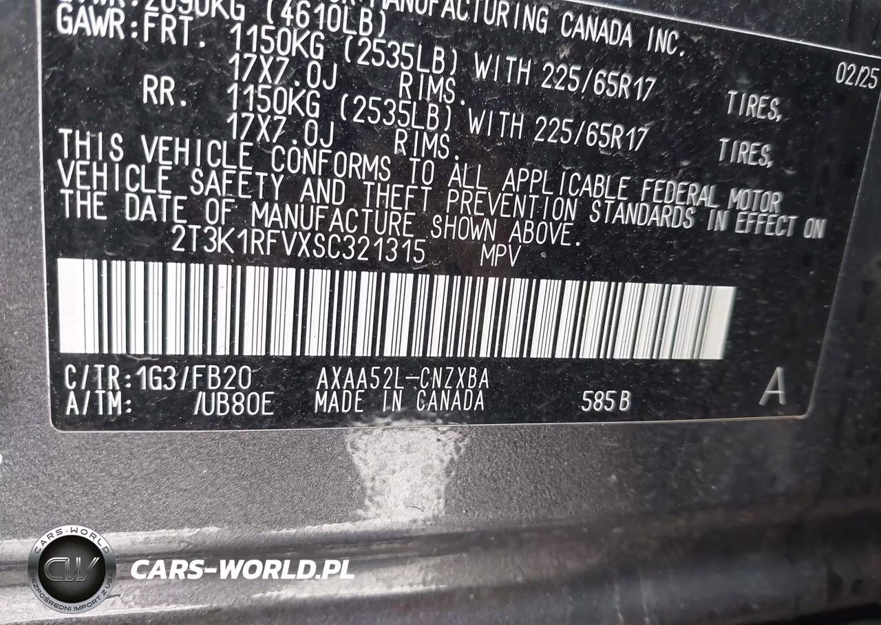 2025 Toyota Rav4 Le VIN:2T3K1RFVXSC321315 - 9