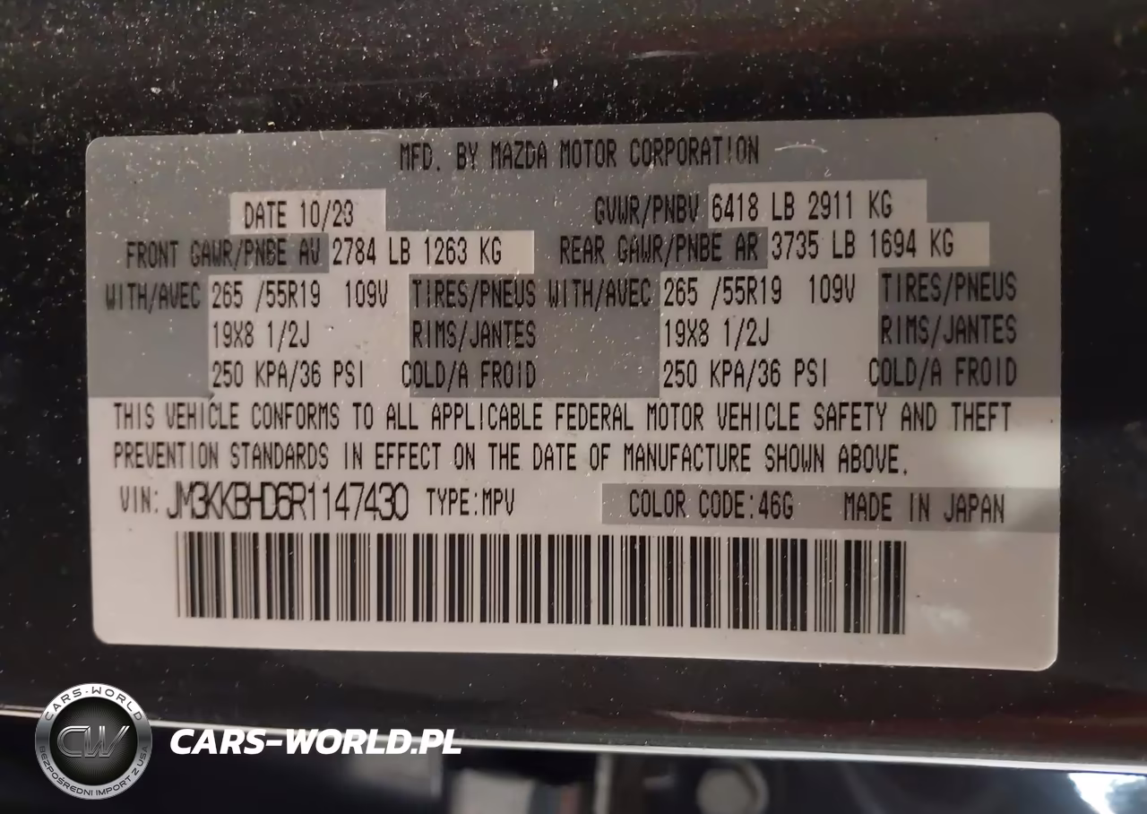2024 Mazda Cx-90 3.3 Turbo Preferred VIN:JM3KKBHD6R1147430 - 9