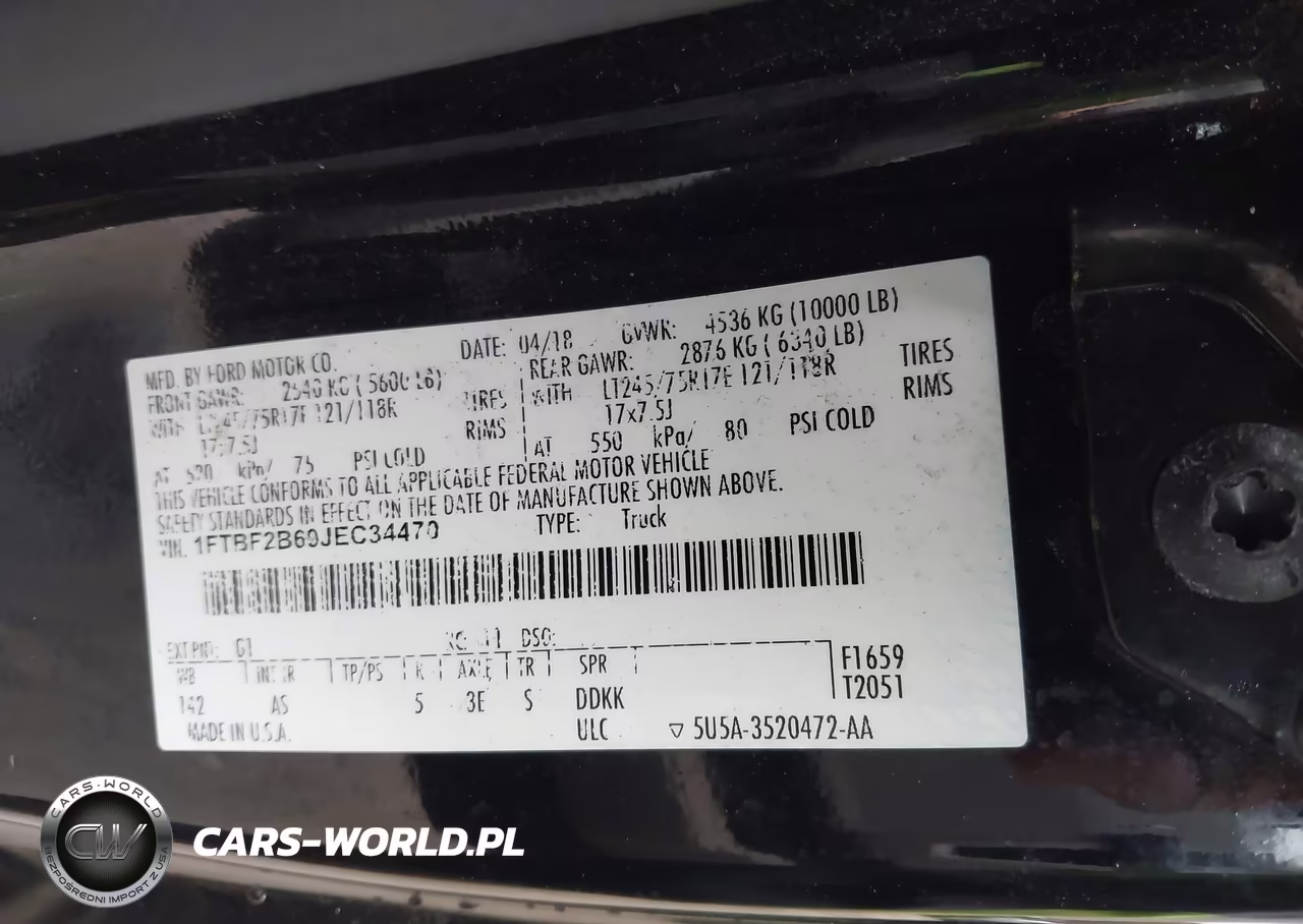 2018 Ford F-250 Xl VIN:1FTBF2B69JEC34470 - 9