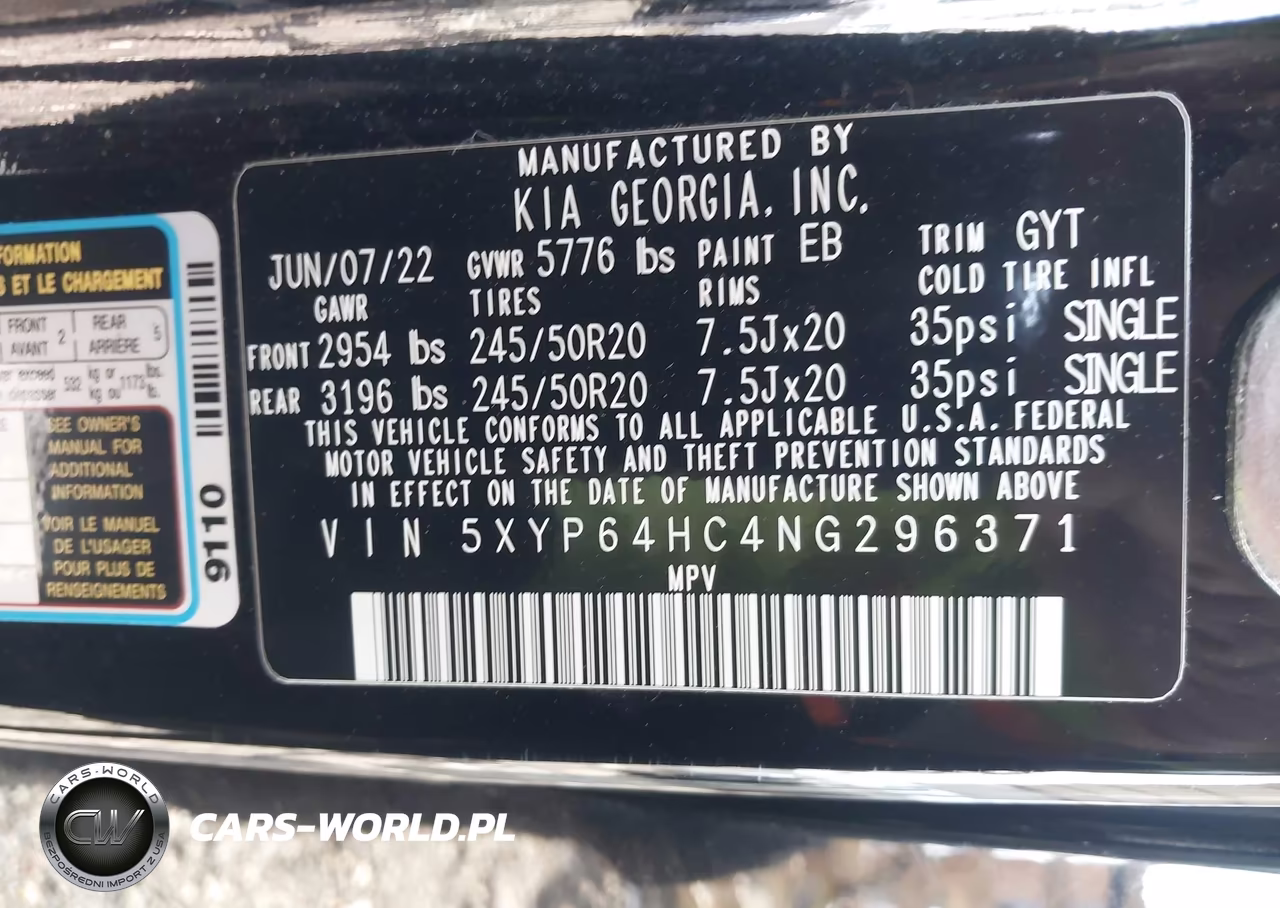 2022 Kia Telluride S VIN:5XYP64HC4NG296371 - 9