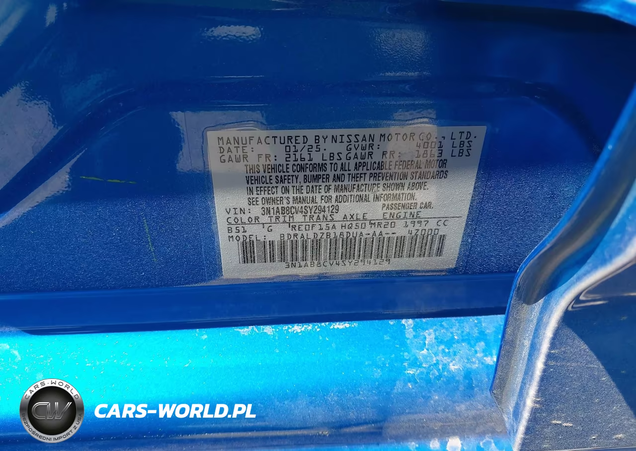 2025 Nissan Sentra Sv VIN:3N1AB8CV4SY294129 - 9