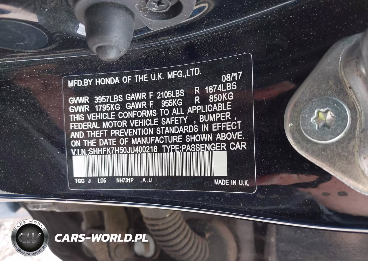 2018 Honda Civic Ex VIN:SHHFK7H50JU400218 - 9