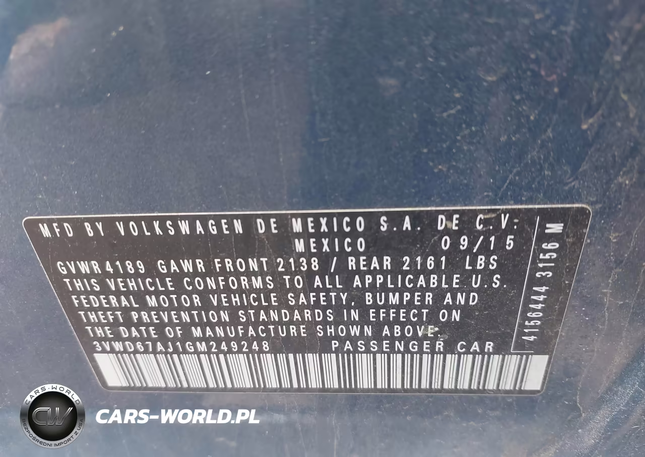 2016 Volkswagen Jetta 1.4T Se VIN:3VWD67AJ1GM249248 - 9
