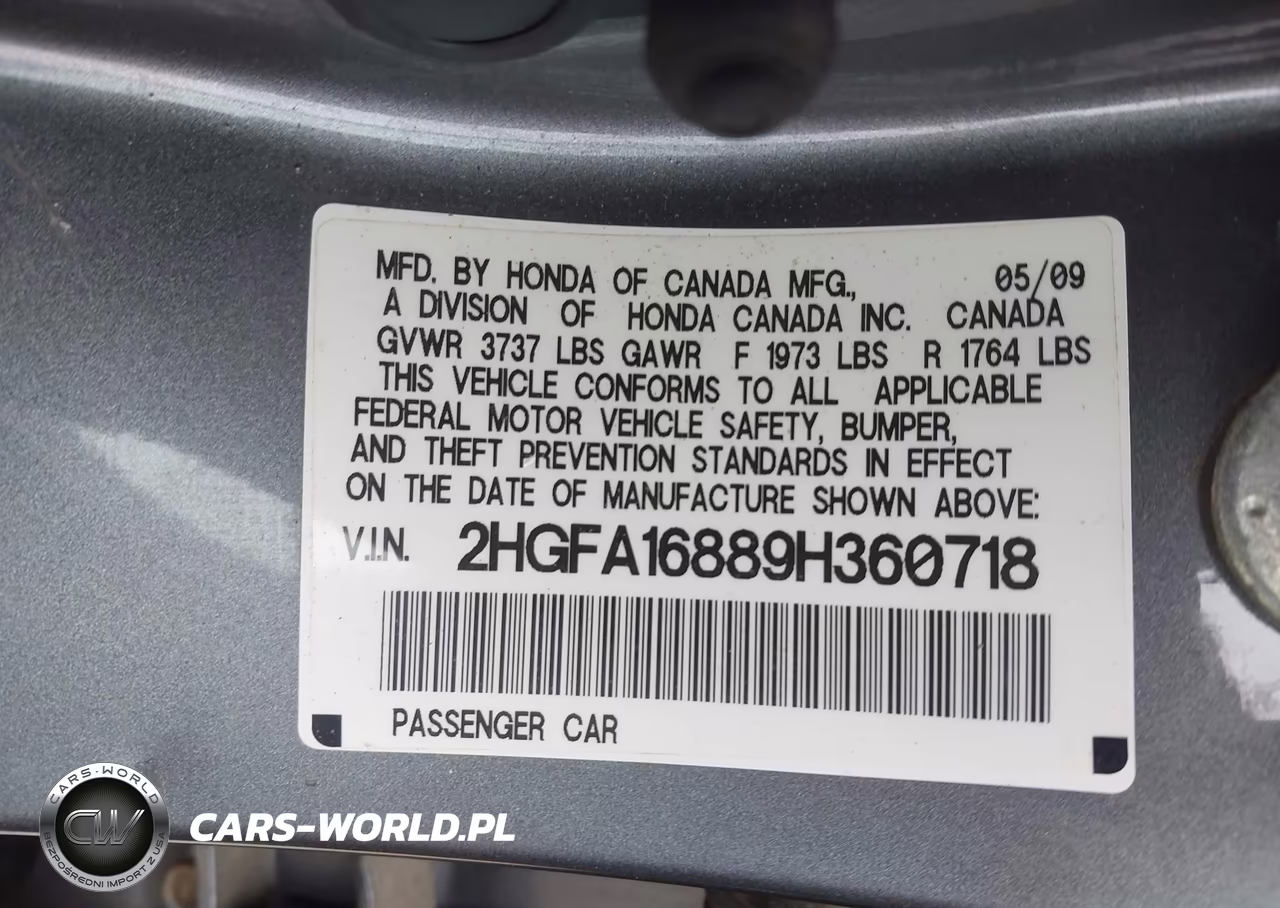 2009 Honda Civic Ex VIN:2HGFA16889H360718 - 9