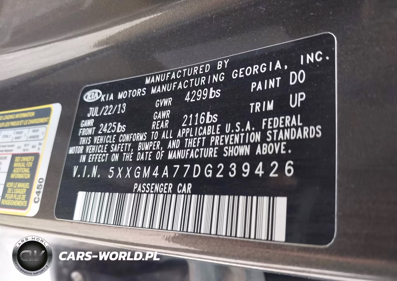 2013 Kia Optima Lx VIN:5XXGM4A77DG239426 - 9