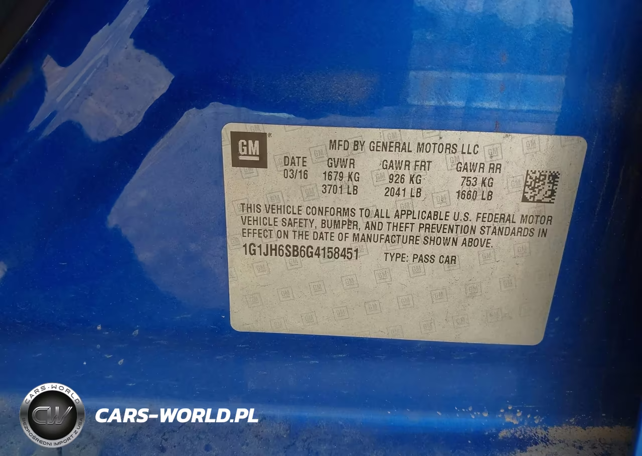 2016 Chevrolet Sonic Rs Manual VIN:1G1JH6SB6G4158451 - 9